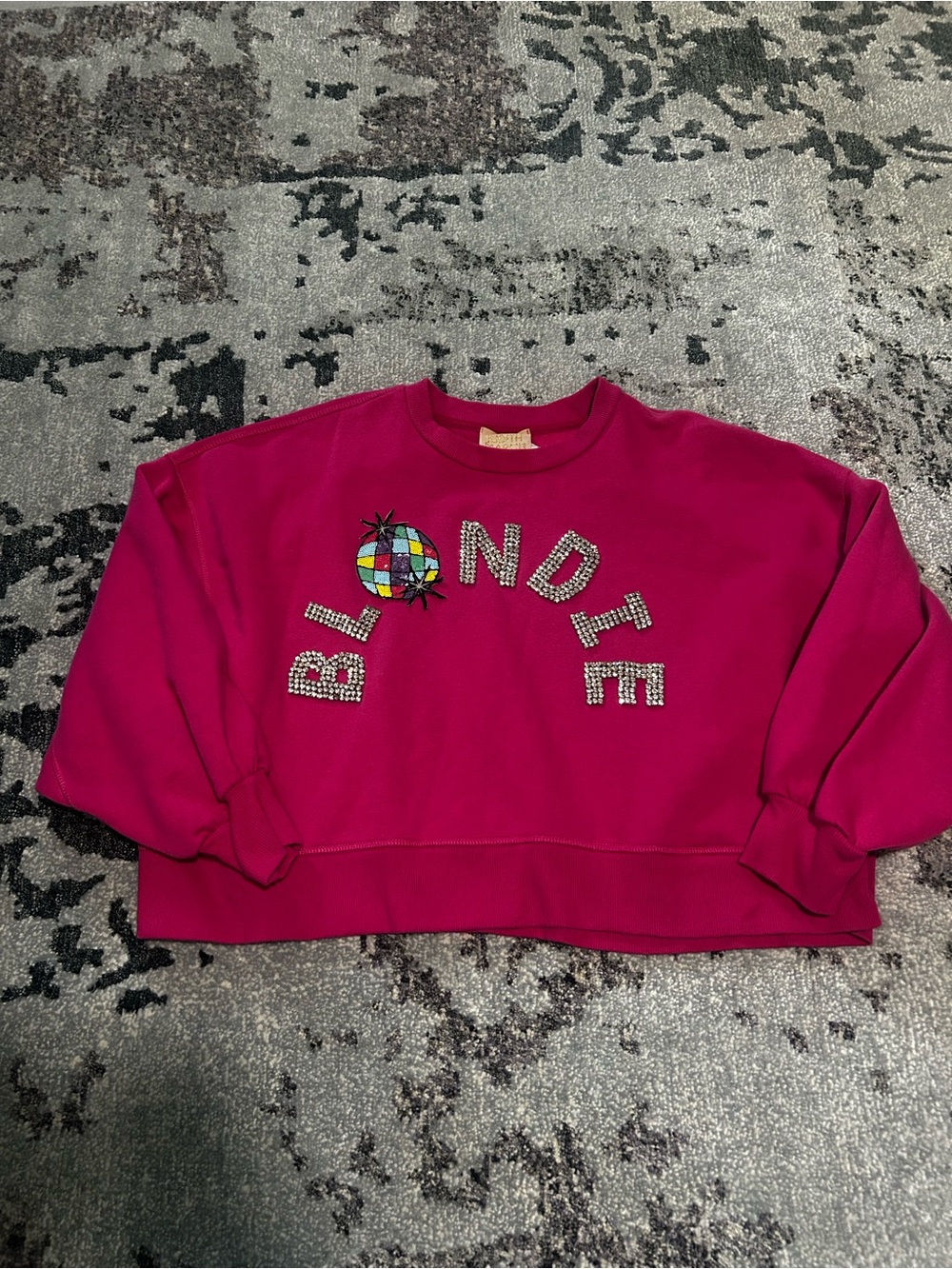 Judith March Hot Pink Embellished Sweatshirt